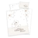 Herding Babybettwäsche Kleiner Lieblingsmensch Beige Weiß Wendebettwäsche Bild 2