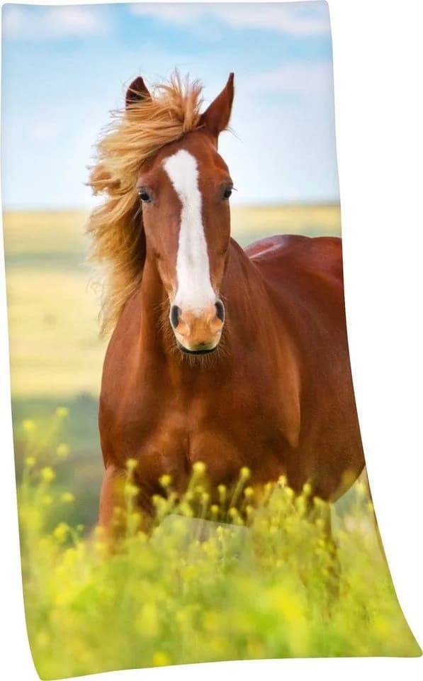 Herding Strandtuch "Pferd" Baumwolle Velours Motiv - Bild 2