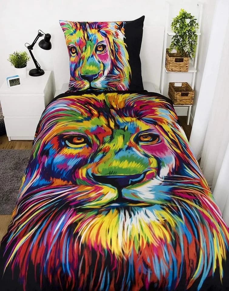 Herding Kinderbettwäsche Mako Satin Löwe Design Wendebettwäsche - Bild 3