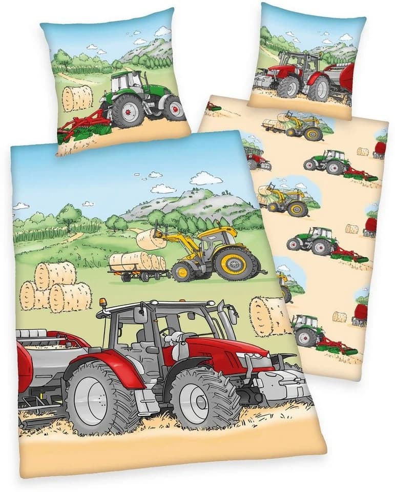 Herding's Young Collection Kinderbettwäsche Traktor Bunt