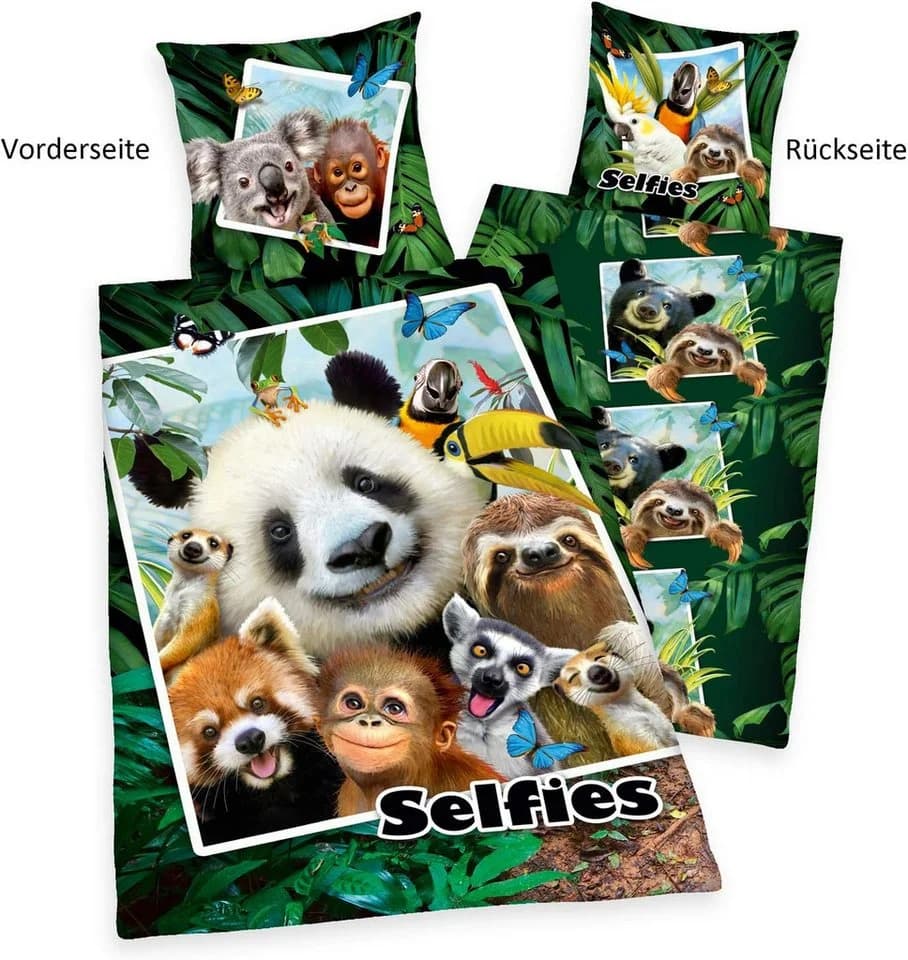 Herding Wendebettwäsche Selfies Jungle-tiere Dschungel 100% Baumwolle - Bild 2