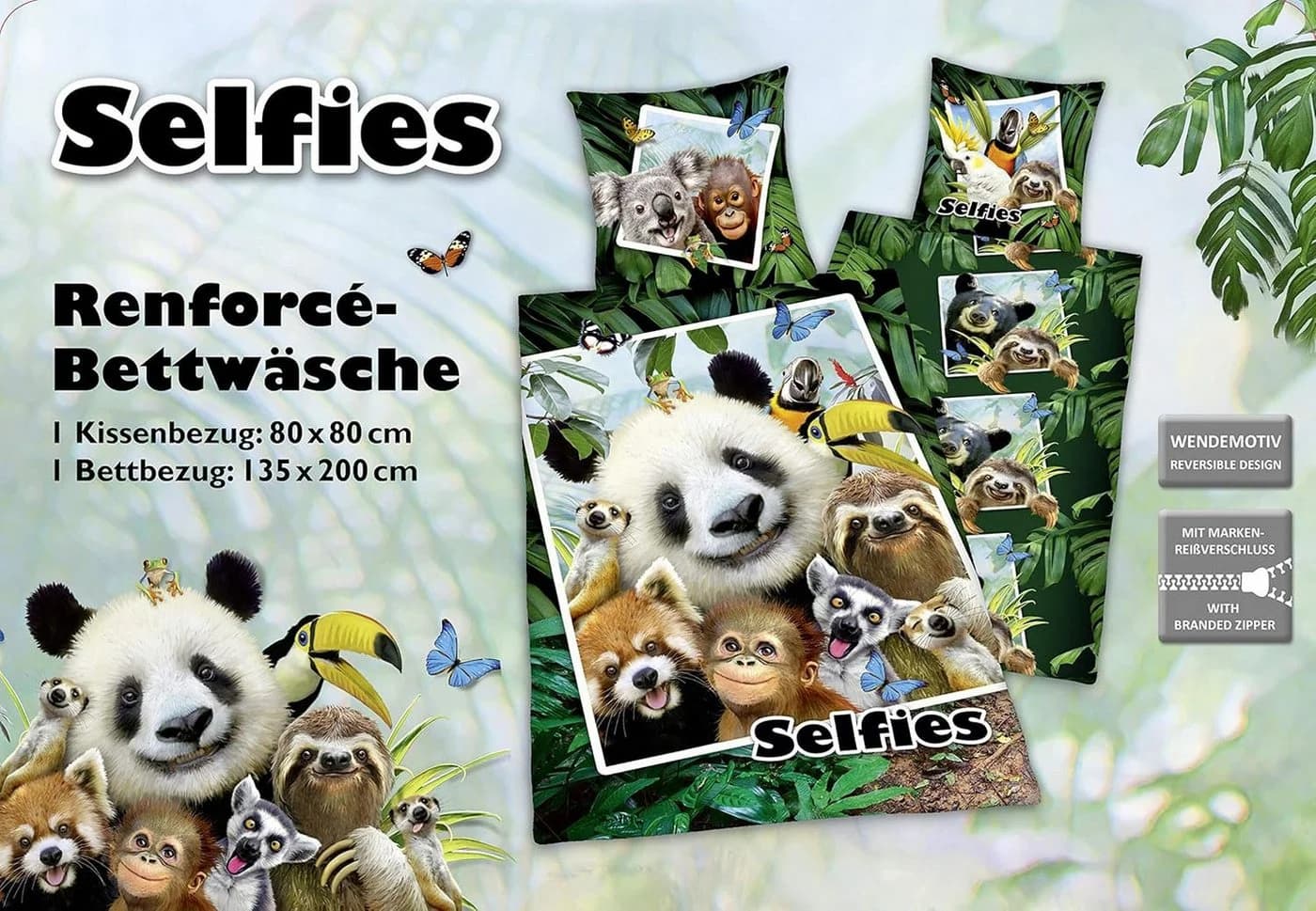 Herding Wendebettwäsche Selfies Jungle-tiere Dschungel 100% Baumwolle - Bild 4
