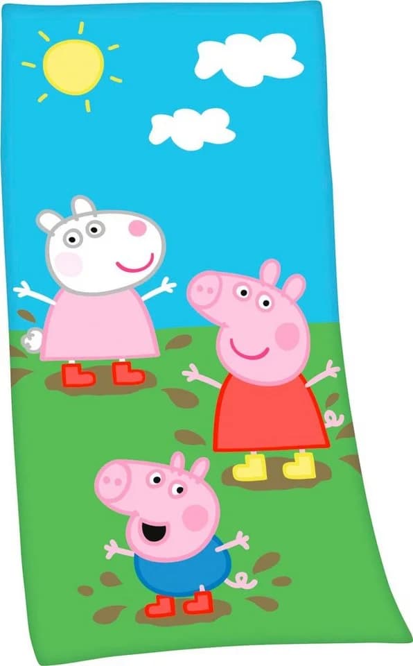 Herding Badetuch Peppa Pig Velours Bunt 75x150cm - Bild 2