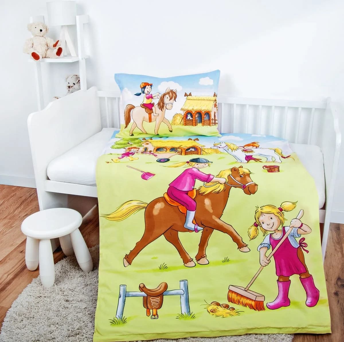Herding Babybettwäsche Ponyhof Rosa 2-teilig Baumwolle