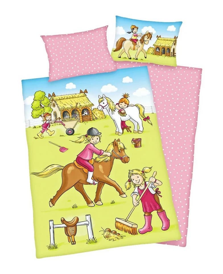 Herding Babybettwäsche Ponyhof Rosa 2-teilig Baumwolle - Bild 2