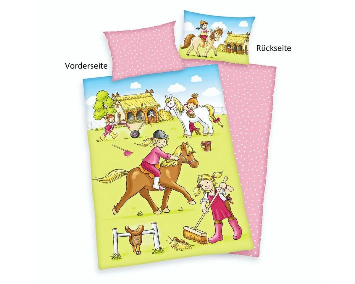 Herding Babybettwäsche Ponyhof Rosa 2-teilig Baumwolle - Bild 3