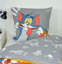 Herding Kinderbettwäsche Tom & Jerry Wendebettwäsche Orange Grau Bild 3