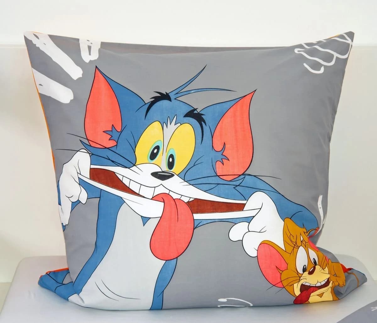 Herding Kinderbettwäsche Tom & Jerry Wendebettwäsche Orange Grau - Bild 5