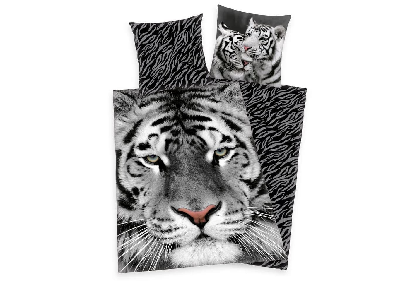 Herding Bettwäsche Set Weißer Tiger 135x200cm 100% Baumwolle - Bild 2