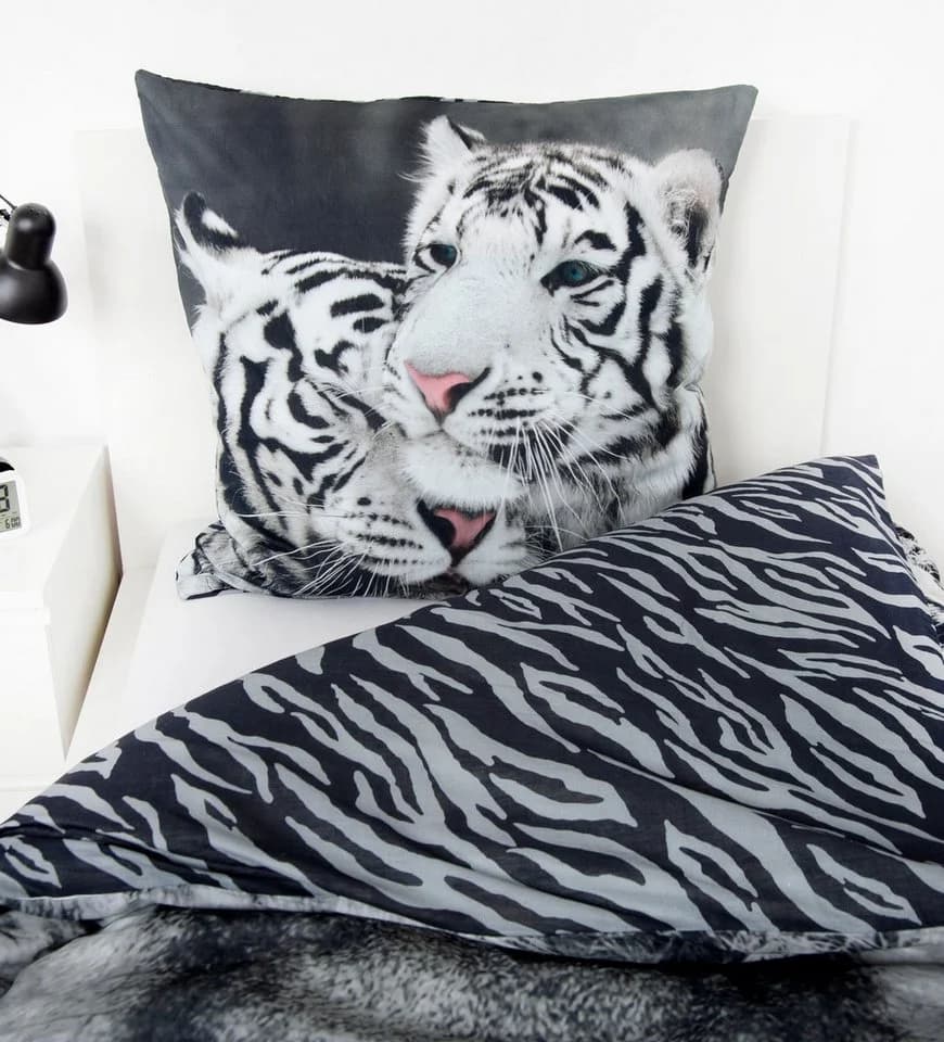 Herding Bettwäsche Set Weißer Tiger 135x200cm 100% Baumwolle - Bild 3