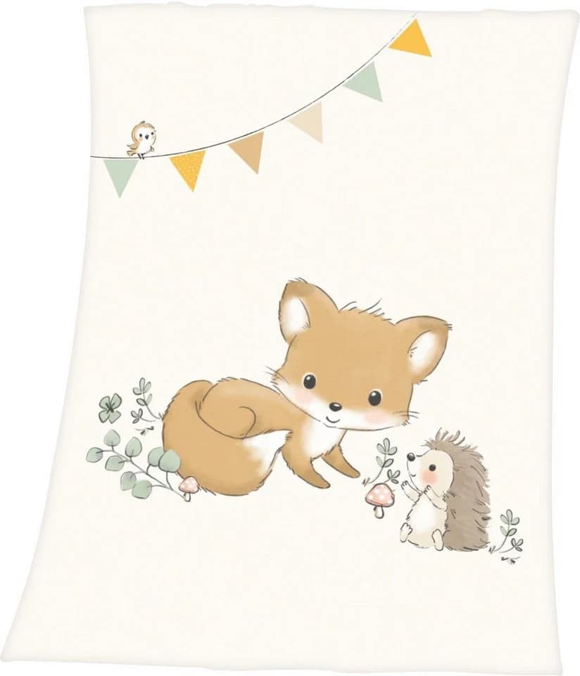 Babydecke Waldfreunde Baby Best mit Tiermotiv Kuscheldecke