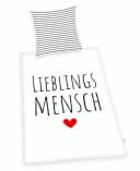 Herding Wendebettwäsche 135x200cm Schwarz-Weiß Rot Herz Bild 2