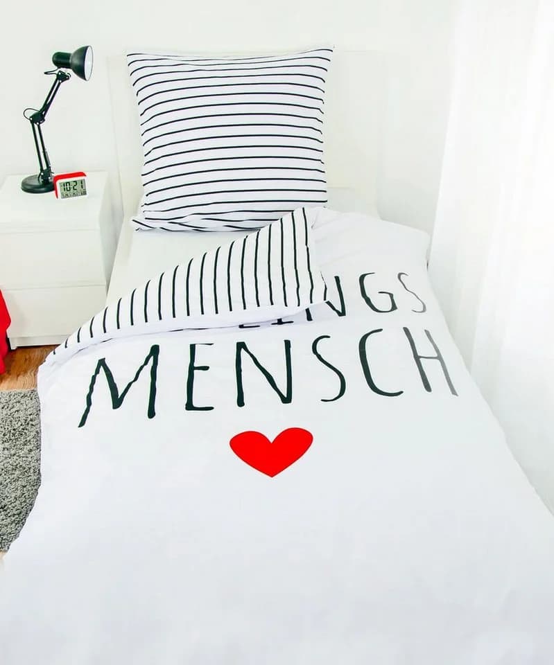 Herding Wendebettwäsche 135x200cm Schwarz-Weiß Rot Herz - Bild 4