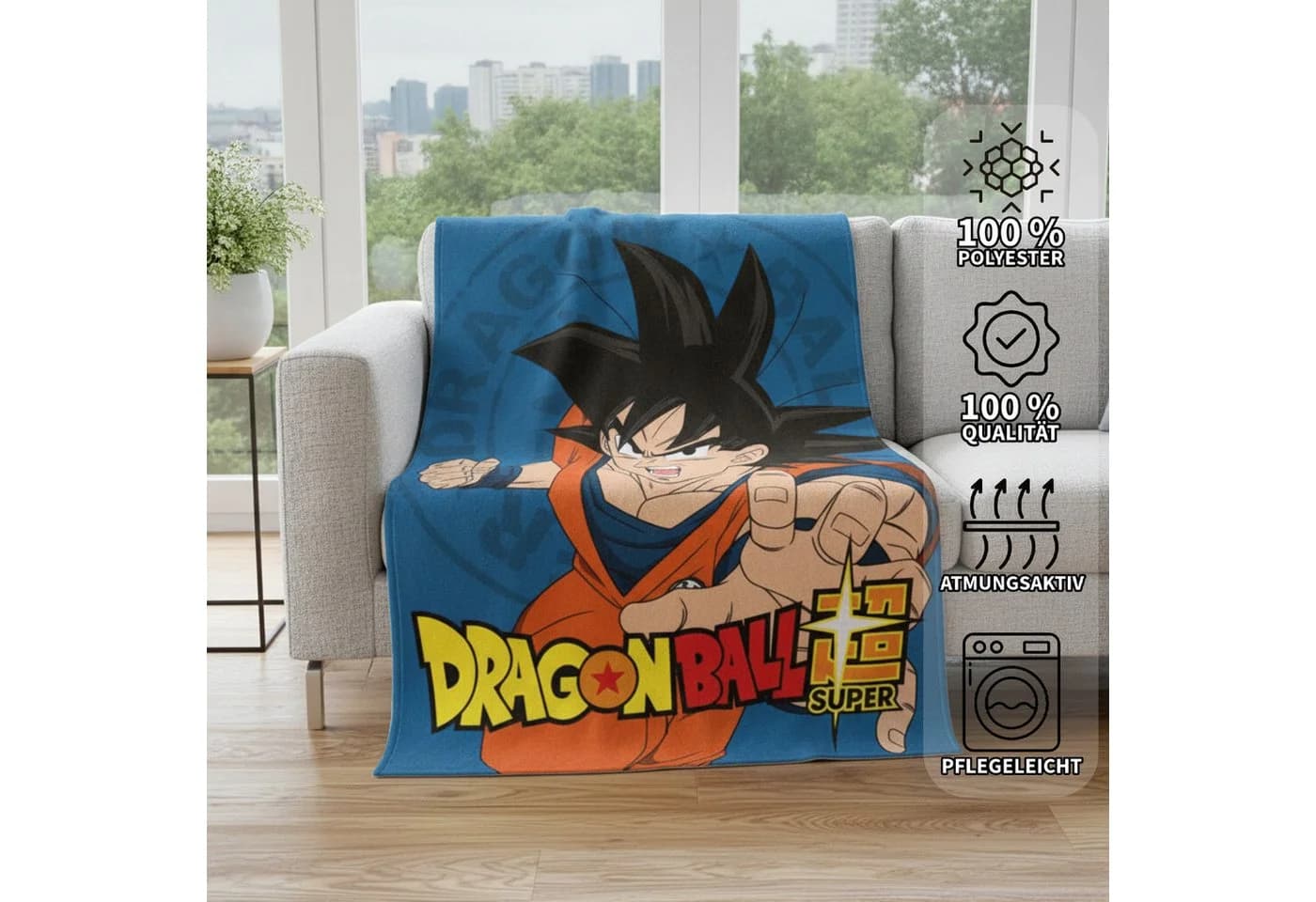 Herding Dragonball Super Flanell-Flauschdecke Blau - Bild 4