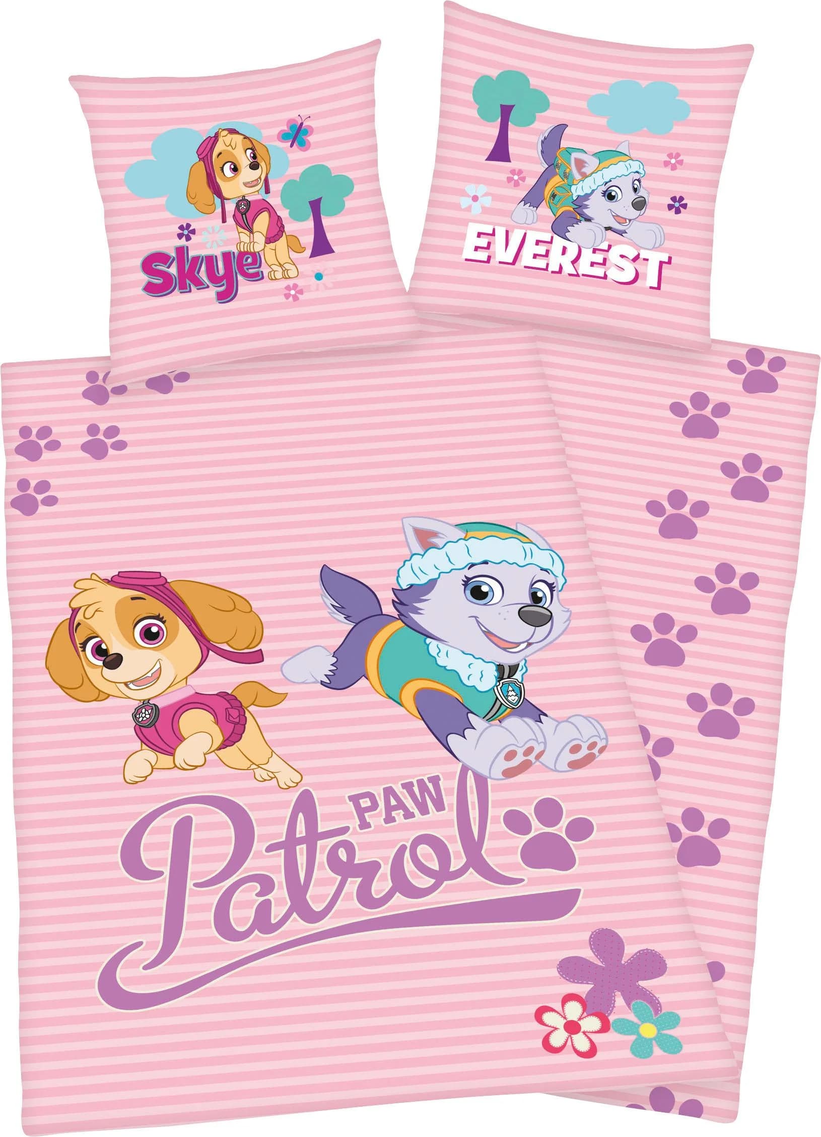 Kinderbettwäsche Paw Patrol rosa Baumwolle 135x200x80 cm