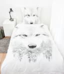 Herding Kinderbettwäsche Flanell Bettwäsche Set mit Wolf 135 x 200 cm Bild 1