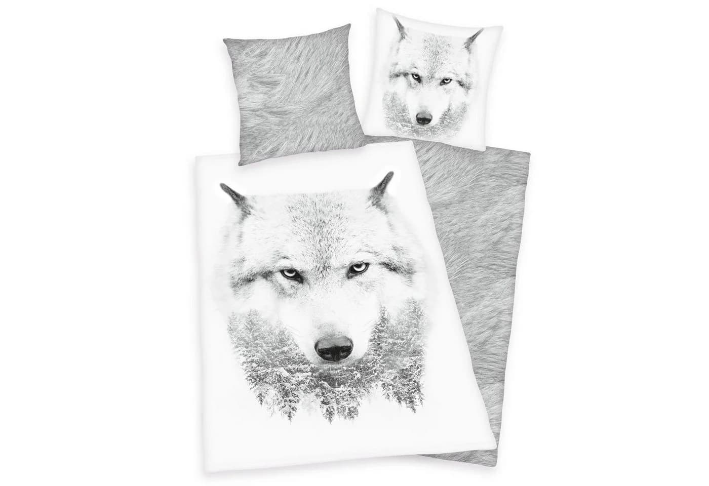 Herding Kinderbettwäsche Flanell Bettwäsche Set mit Wolf 135 x 200 cm - Bild 2