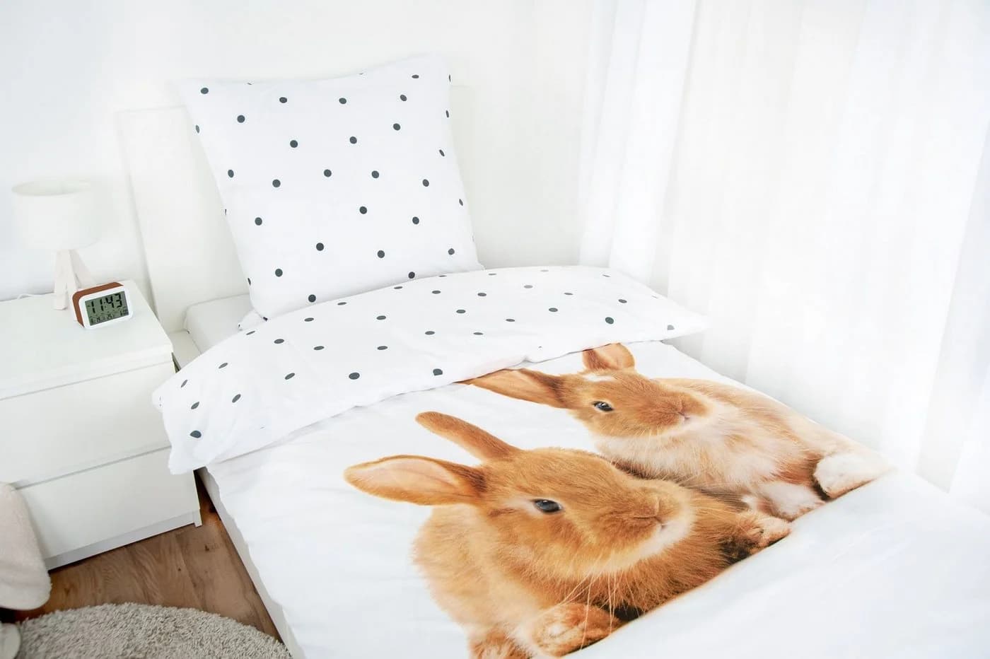 Herding Bettwäsche mit Kaninchen 135 x 200cm 100% Baumwolle - Bild 5