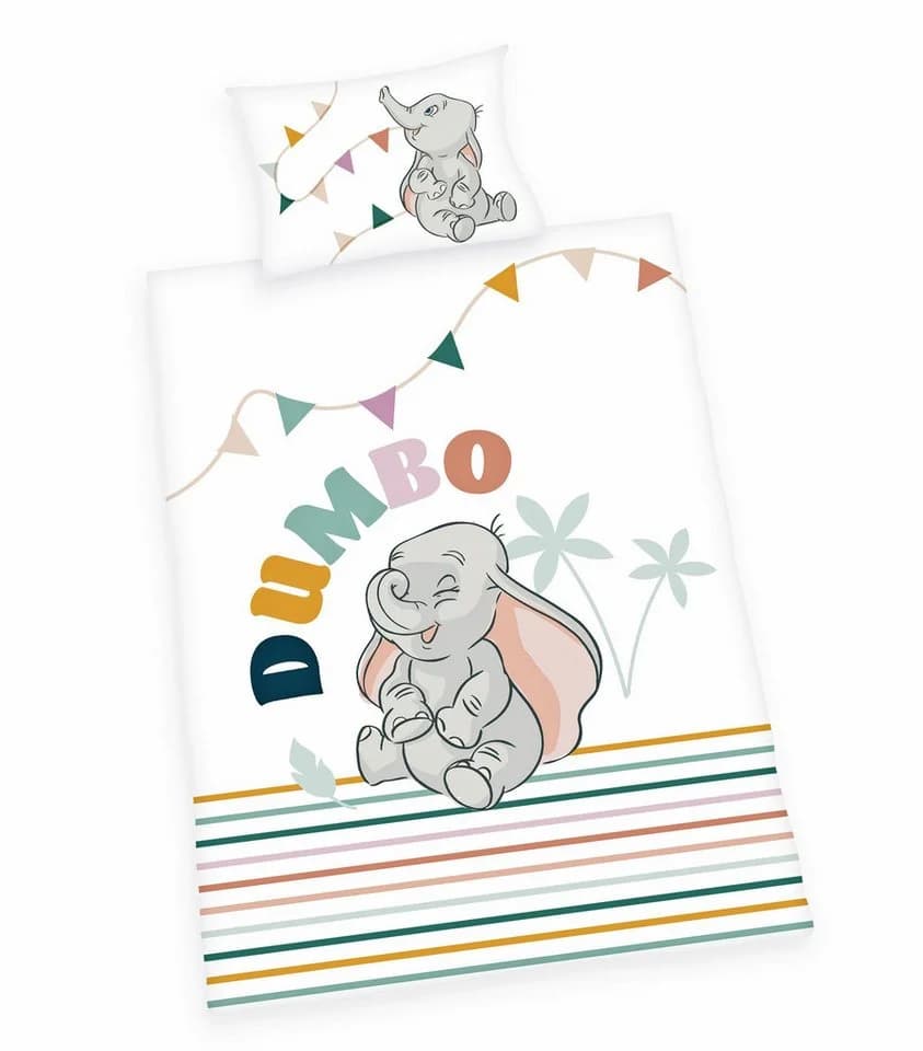 Herding Babybettwäsche Dumbo Disney Elefant Streifen Bunt Wendebettwäsche - Bild 2
