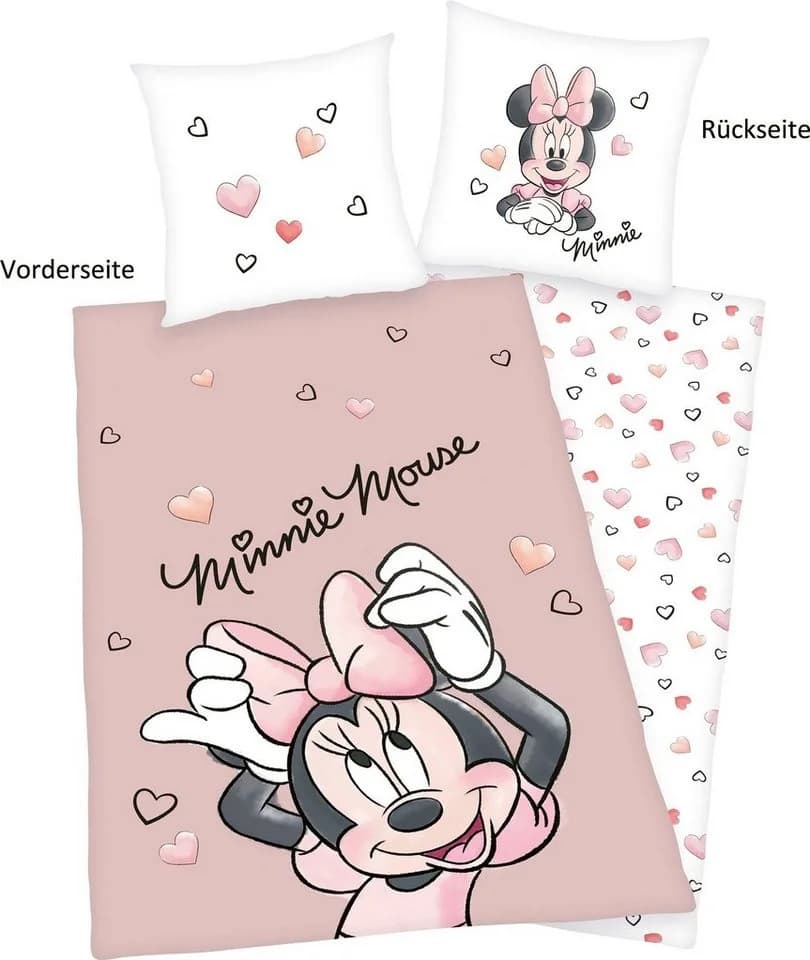 Disney Minnie Mouse Kinderbettwäsche Wendebettwäsche 100% Baumwolle Bunt - Bild 2