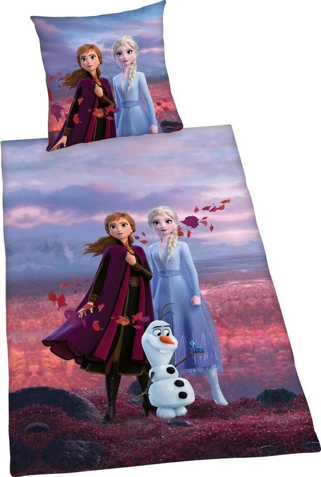 Disney Eiskönigin Kinderbettwäsche Bunt Renforcé 135x200cm