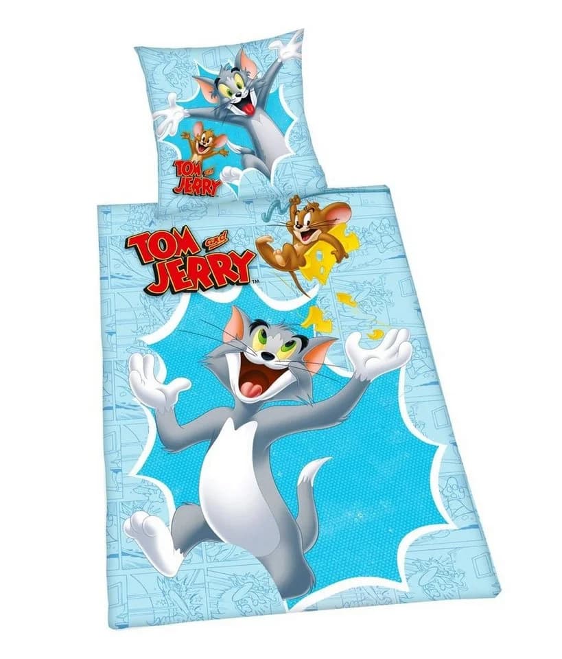 Herding Kinderbettwäsche Tom & Jerry 135x200cm Renforcé Blau - Bild 3