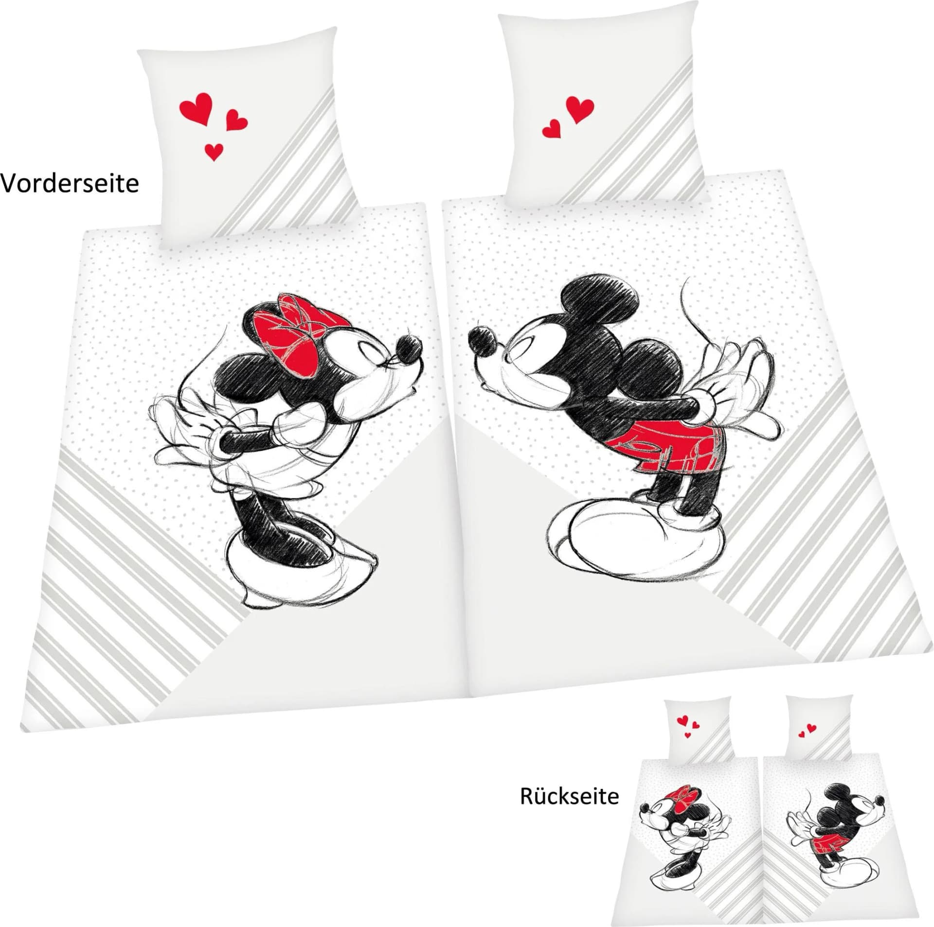 Disney Partnerbettwäsche Mickey Minnie Mouse Renforcé Baumwolle - Bild 3