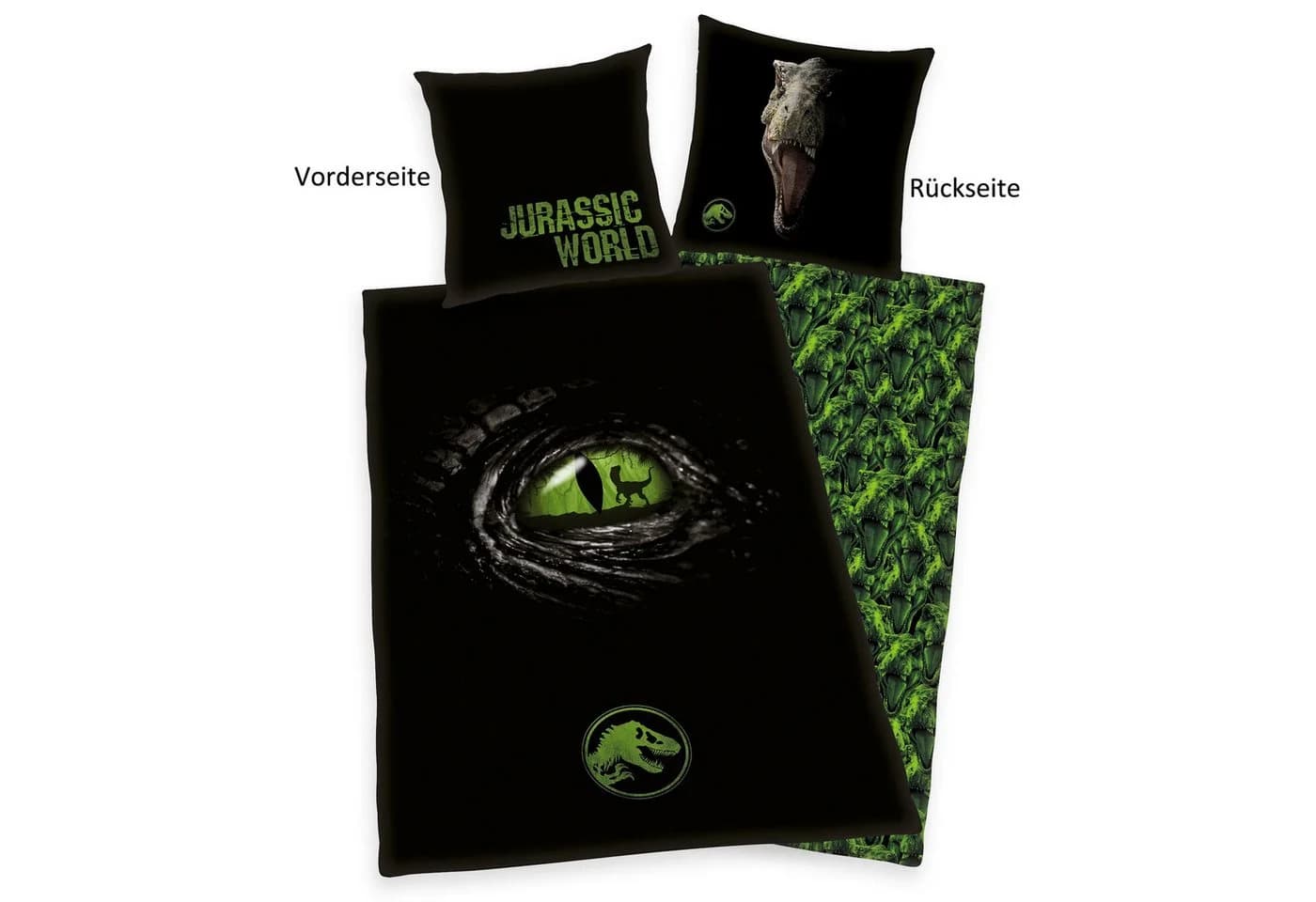 Herding Jurassic World Bettwäsche Schwarz Grün Dinosaurier - Bild 3
