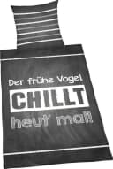 Herding Jugendbettwäsche Sprüche Grau Schwarz Weiß Renforcé Bild 1