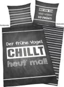 Herding Jugendbettwäsche Sprüche Grau Schwarz Weiß Renforcé Bild 2