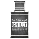 Herding Jugendbettwäsche Sprüche Grau Schwarz Weiß Renforcé Bild 3