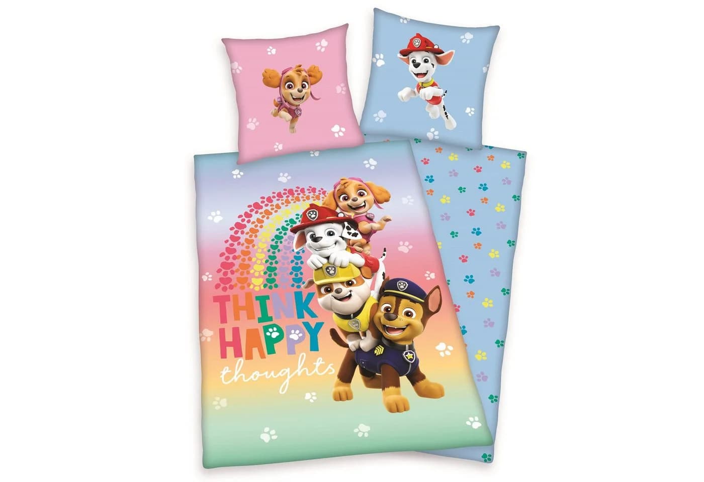Herding Kinderbettwäsche PAW Patrol Think Happy Set 2-tlg. 135x200cm 80x80cm - Bild 2