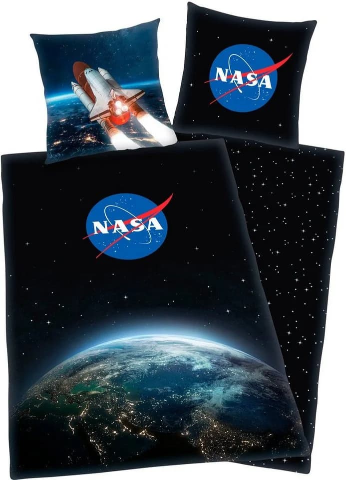 NASA Wendebettwäsche Renforcé 2-teilig Blau - Bild 2