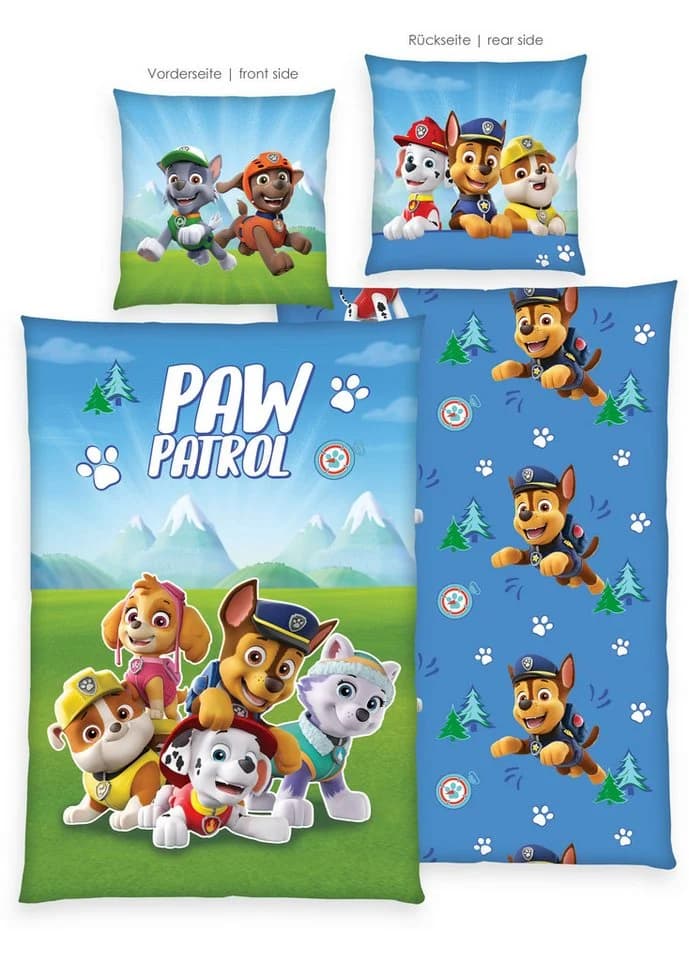 Paw Patrol Bettwäsche Bunt Glow-in-the-Dark Wendebettwäsche
