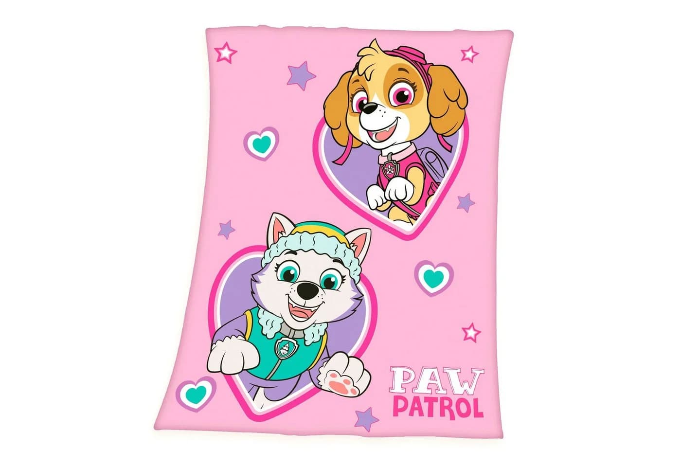 Kinderdecke 130x170cm Paw Patrol Rosa hochwertig bedruckt, Herding, Bequeme Fleecedecke mit tollem Paw Patrol-Motiv - Bild 2