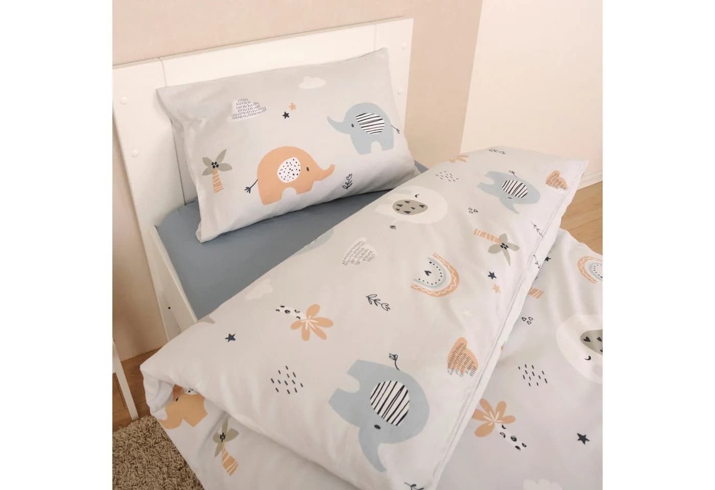 BabyBest Babybettwäsche Elefant Flanell 100% Baumwolle Bunt - Bild 2