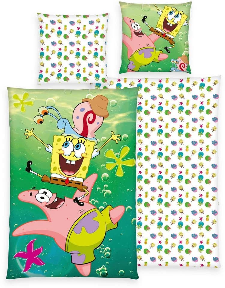 Sponge Bob Bettwäsche 2-teilig Renforcé Wendebettwäsche Bunt - Bild 2