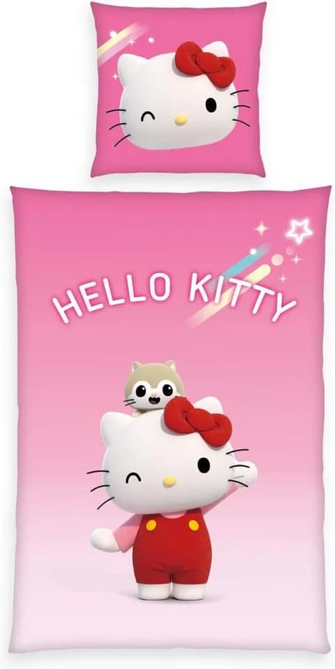 Herding Wendebettwäsche Hello Kitty Rosa 100% Baumwolle - Bild 2