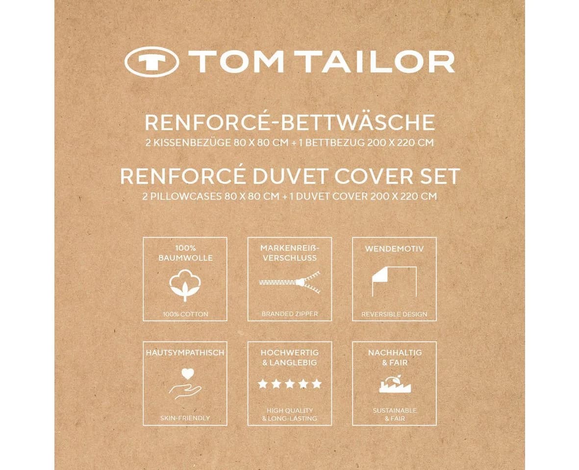 TOM TAILOR HOME Bettwäsche BOLD STRIPES Renforcé 3-tlg. Navy/Sand - Bild 5