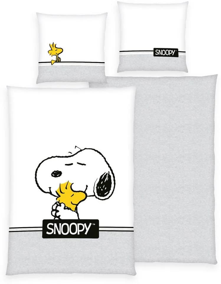 Herding Jugendbettwäsche Snoopy Weiß Renforcé - Bild 2