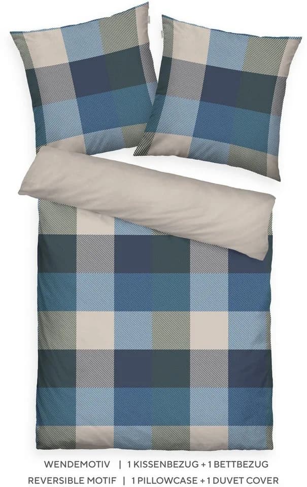 TOM TAILOR HOME Wendebettwäsche BOLD MOSAIC Navy Forest Flanell - Bild 3