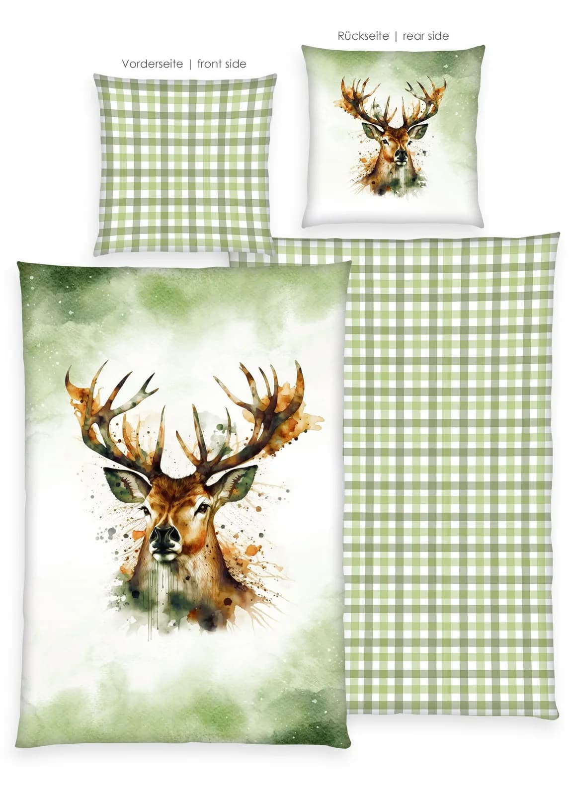 Herding Young Collection Hirsch Wendebettwäsche Bunt Flanell