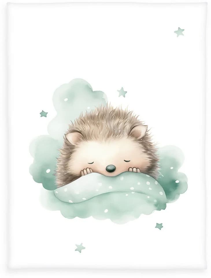 Babydecke Babybest Kleiner Igel Bunt 100% Polyester Kuscheldecke - Bild 2