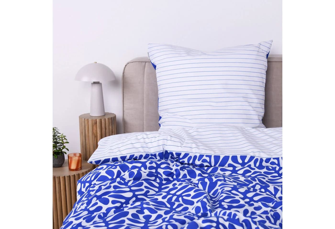 TOM TAILOR HOME Wendebettwäsche ORGANIC LEAVES Cobalt Renforcé