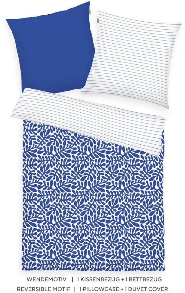 TOM TAILOR HOME Wendebettwäsche ORGANIC LEAVES Cobalt Renforcé - Bild 2
