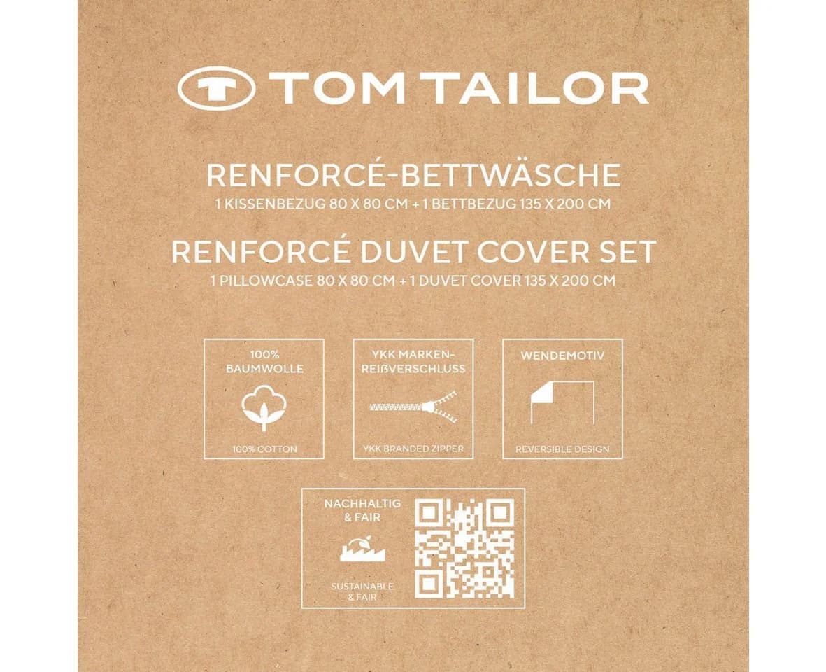 TOM TAILOR HOME Wendebettwäsche ORGANIC LEAVES Cobalt Renforcé - Bild 4