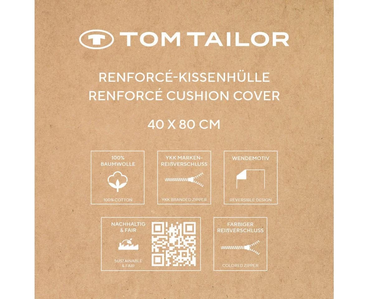 TOM TAILOR HOME Kissenhülle Cobalt Blau Baumwolle Renforcé - Bild 4
