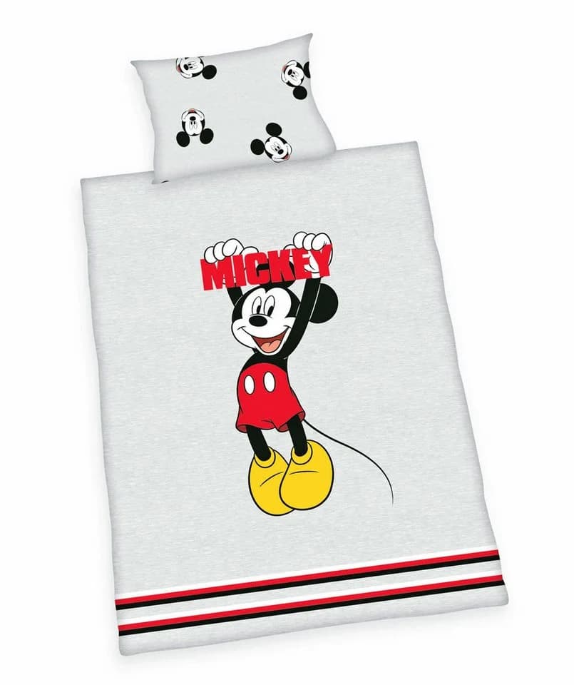 Herding Babybettwäsche Disney Mickey Mouse Grau Schwarz Rot 2-teilig - Bild 2