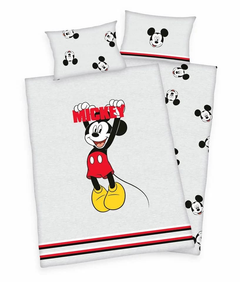 Herding Babybettwäsche Disney Mickey Mouse Grau Schwarz Rot 2-teilig - Bild 3