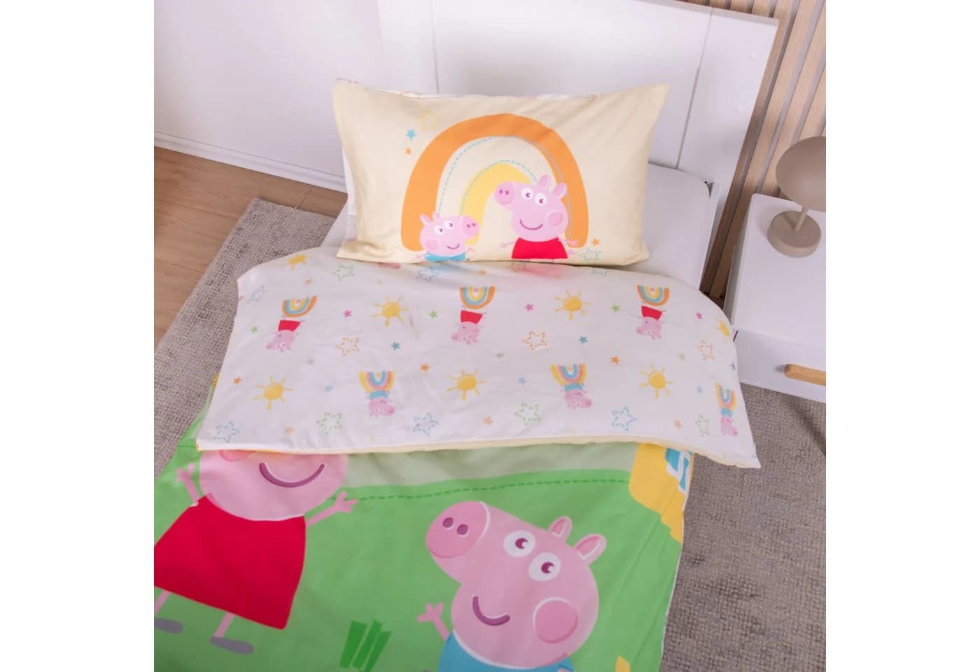 Babybettwäsche BABY BEST Peppa Pig Bunt Wendebettwäsche Renforcé